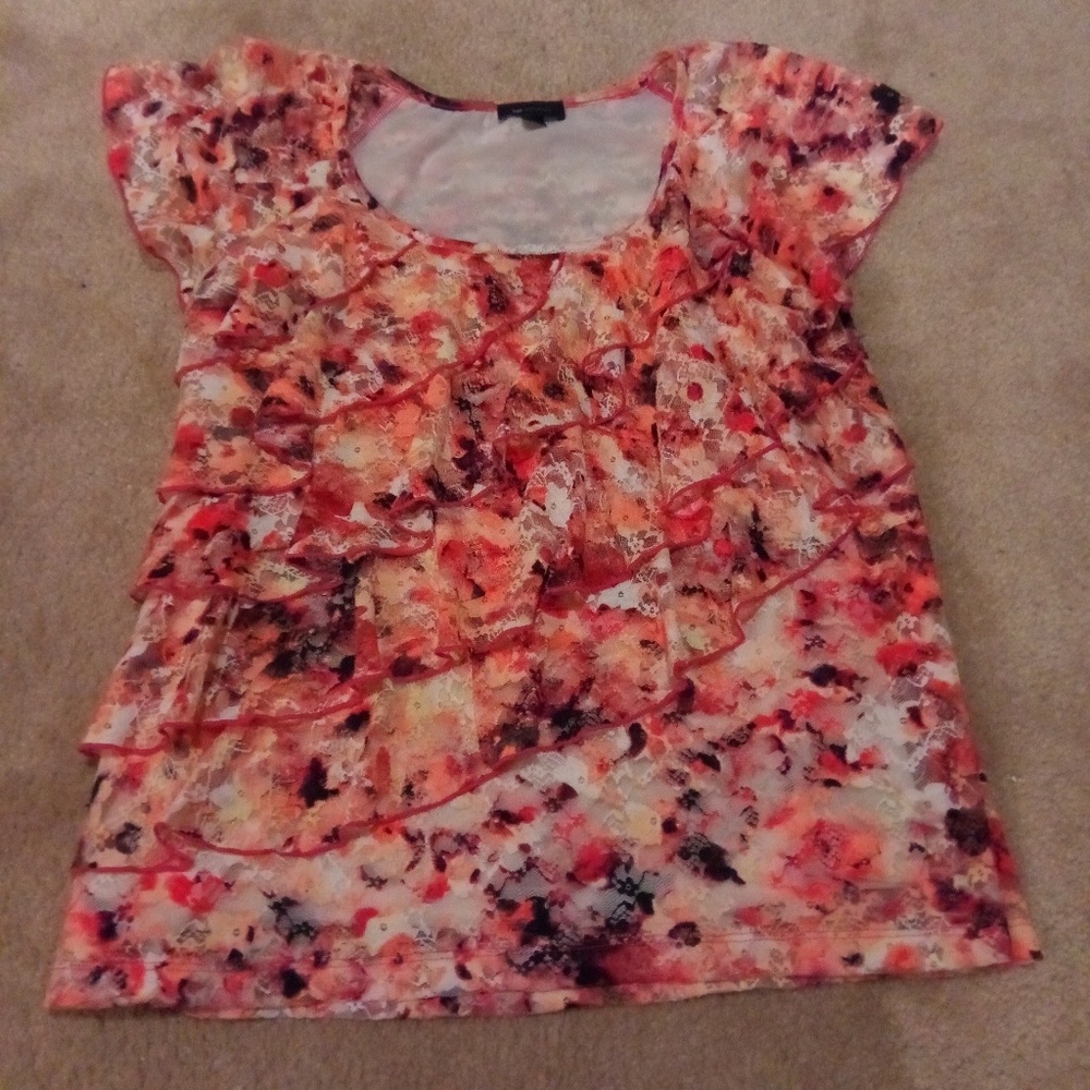 AB Studio Women's Layered Ruffle Blouse size XL